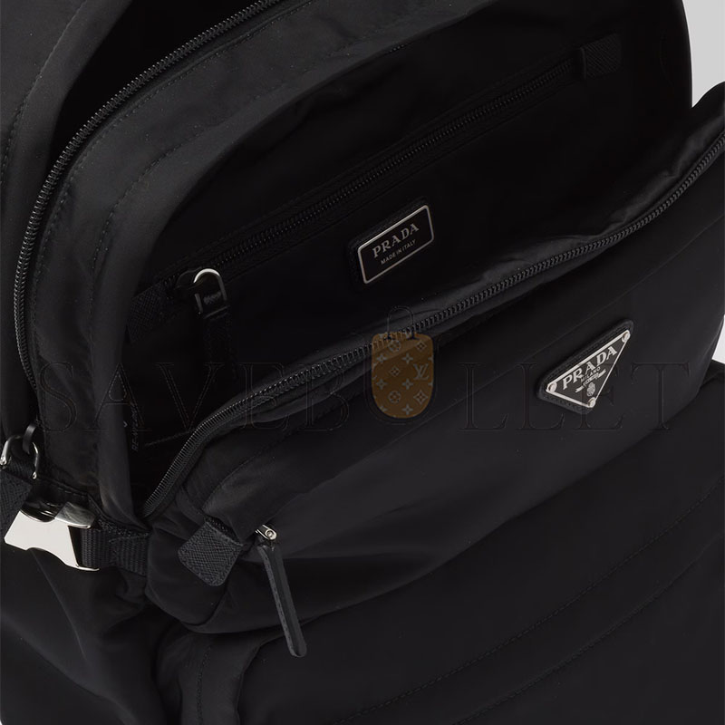 Pra*a re-nylon and saffiano leather backpack 2vz101 (45*26.5*21.5cm)